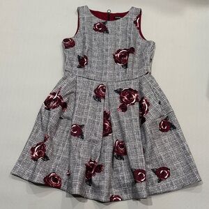 Roz & Ali Black and Red Floral  Dress